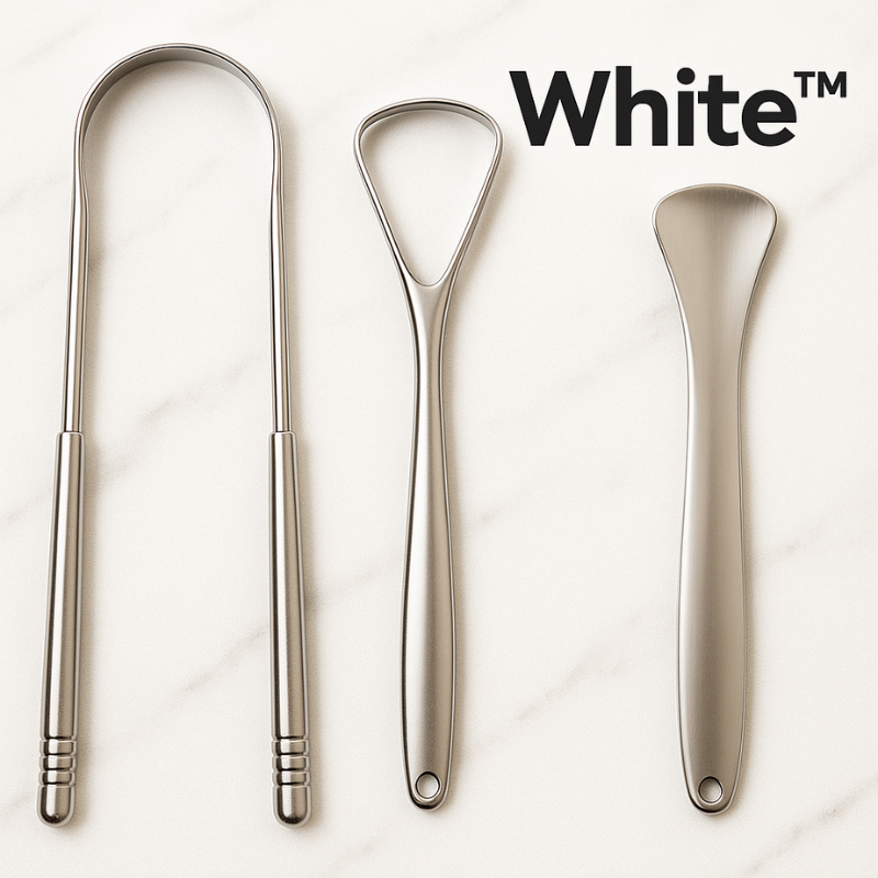 The White™ tongue scraper kit